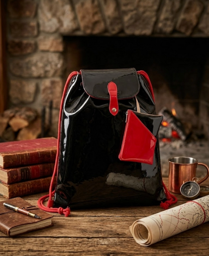 Rucksack aus Kunstleder / Lack